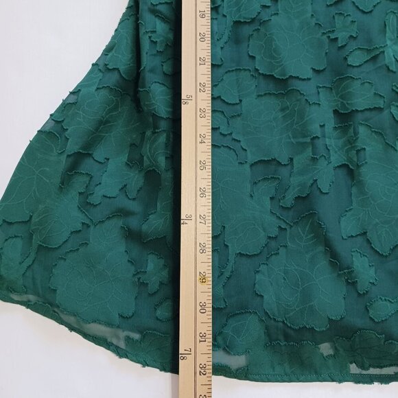 NWT Lulus Mindful Muse Emerald Green Floral Burnout Skater Mini Dress Small - Picture 13 of 13